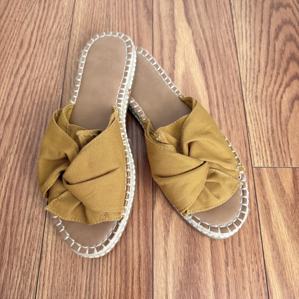 Universal Thread Mustard Espadrille Slide Mule Sandals